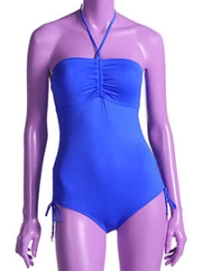 NUEVO SIN ETIQUETAS Traje de baño Juicy Couture azul medio sin tirantes P - Imagen 1 de 1