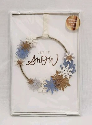 Hallmark Signature Papercraft Wreath With Gift Box Christmas Card - Image 1 of 2