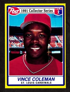 1991 POST CEREAL #5 VINCE COLEMAN - ST. LOUIS CARDINALS - Picture 1 of 2