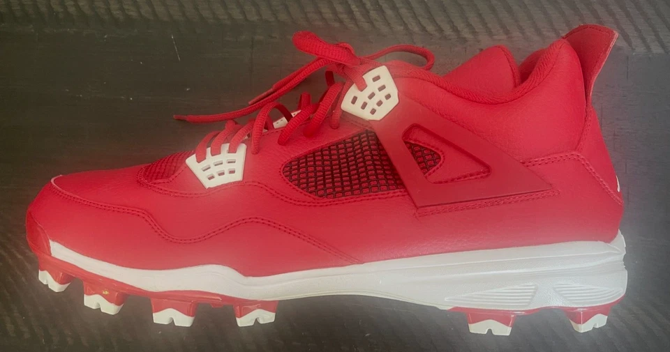 SOMENTE SAPATO ESQUERDO Nike Jordan 4 Retro MCS Chuteira Vermelha/Branca 807709-601 NOVA LEITURA Tamanho 15 - Imagem 1 de 4