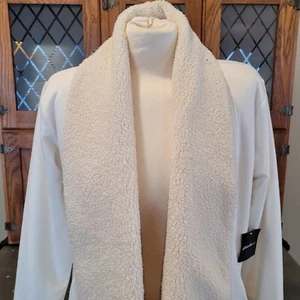 Eddie Bauer Sherpa Lined Wrap Cardigan Small Ivory Open Front Quiet Luxury Cozy - Picture 1 of 24