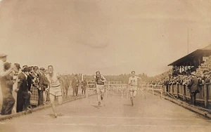 Orono ME College Track & Field Finish Line Bleachers Real Photo Postcard - Picture 1 of 2