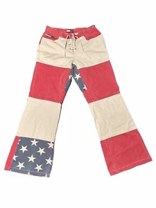 Vintage Tommy Hilfiger Jeans Size 12 Juniors Red White Blue Pants Jeans Y2K Rare - Picture 1 of 5