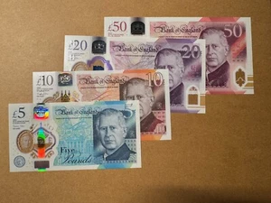 CHARLES NOTE FIRST RUN MATCHING SERIAL NUMBER £5-£50 CA01 HB01 EH01 AJ01 UNC - Picture 1 of 2