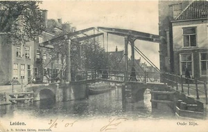 LEIDEN HOLLAND NETHERLANDS  OUDE RIJN OLD UNDIVIDED BACK POSTCARD VIEW - Picture 1 of 2