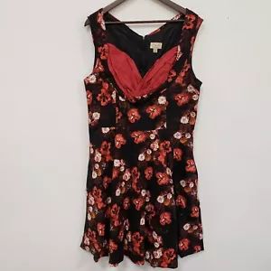 Lindy Bop Womens Floral Babydoll Midi Dress Size 4XL Rockabilly Retro Pinup - Picture 1 of 9