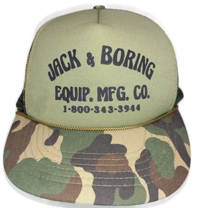 Delta Alabama Jack & Boring Equipment Mfg Trucker Cap Hat Green Camo Snapback - Picture 1 of 8