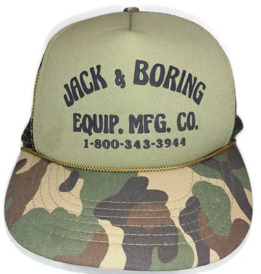 Boné caminhoneiro Delta Alabama Jack & Boring Equipment perfeito estado verde camuflado Snapback - Imagem 1 de 4