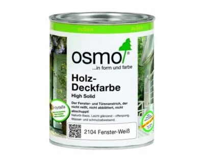 OSMO Holz-Deckfarbe 2104 weiß Anstrich 0,75 L Fensterfarbe Türen wetterbeständig - Bild 1 von 2