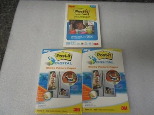 3M Post-it Picture Paper 4x6 Matte STICKY PAPER Ink Jet NEW 130 Sheets+25 Gloss - Picture 1 of 2