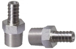 RACCORDO TUBO SPINATO ACCIAIO INOX 3/8" - 1/2" MASCHIO NPT - (Confezione da 2) - Foto 1 di 2