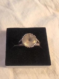 Anello vintage Herkimer in argento sterling 925 con diamanti taglio grezzo - Foto 1 di 7