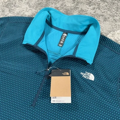 Pullover Térmico North Face DotKnit Para Hombres 2XL Azul Cuarto Cremallera FlashDry Senderismo Foto 1 de 4