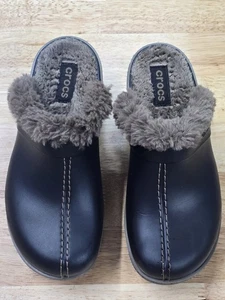 Womens Crocs Cobbler Eva Clogs Mules Fur Lined Expresso/Brown Size 8 - Picture 1 of 5