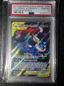 Greninja & Zoroark GX (Arte Completo) 200/214 - Sm-Unbroken Bonds Holo (PSA 10) - Imagen 1 de 4