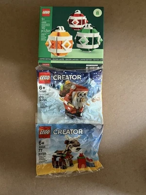 Lot of 3 Christmas Lego sets 30580 Santa, 40434 Reindeer & 40604 Decor Set - Image 1 of 4