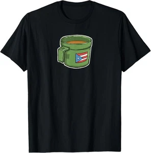 Tacita de Mantequilla Cafe Puerto Rico Bandera Boricua T-Shirt Hoodie - Picture 1 of 13