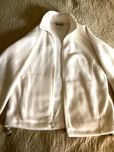 Columbia Women’s Cream White Fleece Full-Zip Interior Pockets Size L - Picture 1 of 4