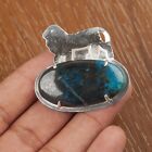 Natural Chrysocolla Gemstone Pendant 925 Sterling Silver Jewelry For Girls