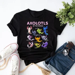 Axolotl Kawaii Axolotls of the World Axolotl Animals T-Shirt - Picture 1 of 6