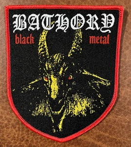 BATHORY, BLACK METAL, SEW ON RED BORDER WOVEN PATCH - Bild 1 von 1