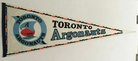 Vintage CFL Toronto Argonauts 30x12 Felt Pennant, ProPower AKAI, Rare, Unique Cover