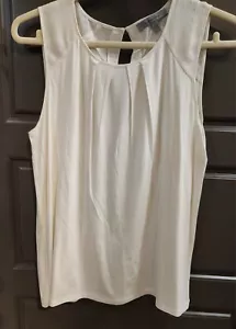 Classiques Entiers Knit And Silk Sleeveless Top Blouse Off White Size M - Picture 1 of 6