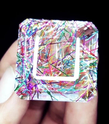 Natural Rutile Quartz 76+ Ct Certified Loose Gems Transparent Square Cut R408 - Image 1 of 4