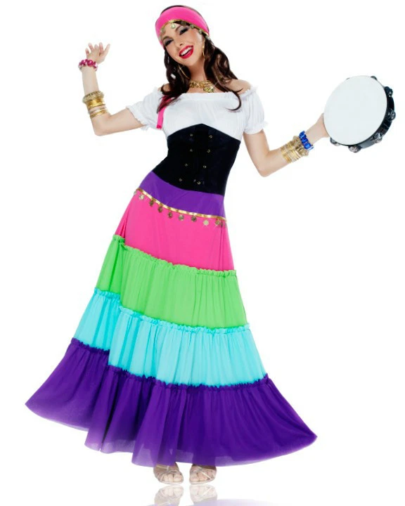 ADULT SEXY GYPSY TAROT FORTUNE TELLER PIRATE RENAISSANCE GYPSY COSTUME - Image 1 of 1