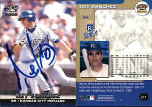 Rey Sanchez Signed 2000 Pacific #211 Card Kansas City Royals Auto AU