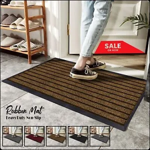 Large Heavy Duty Rubber Barrier Non Slip Door Mat Runner Rugs Back Hall Kitchen - Picture 1 of 41