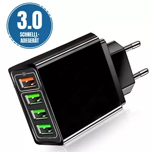 2x Cargador Rápido Enchufe Puerto 5V-3A Adaptador de Fuente de Alimentación para Móvil Tablet 4x USB - Imagen 1 de 27
