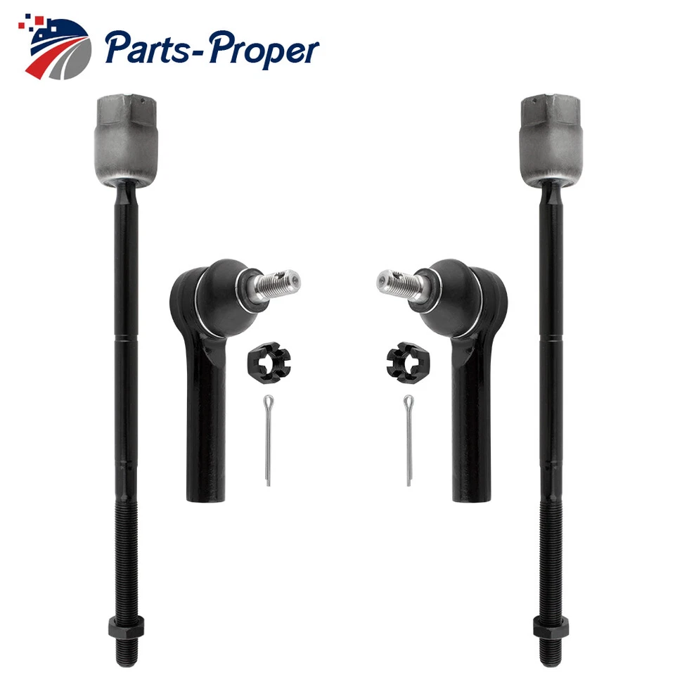 Qty(2) Front Inner & Outer Tie Rod Ends Fits 1986-1995 Ford Taurus Continental - Image 1 of 4