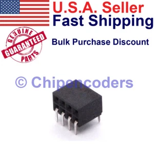 TE  6-535512-3   8 Pin 2x4 Female Header Socket 2.54mm .1" Horizontal Mount - Picture 1 of 5