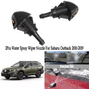 Spray Wiper Nozzle For Subaru Outback 2010-2019 2Pcs Front Windshield Washer Jet - Picture 1 of 10