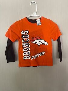 x2 Denver Broncos Football Youth Shirts One Long Sleeve - One Short NWT