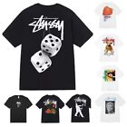Womens Mens Stussy Fuzzy Dice T-Shirt Breathable Loose T-Shirt Blouse Casual Top