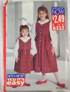 Butterick Patrón 6332 Niñas Jersey y Top Talla 2-6 Sin Cortar - Imagen 1 de 2