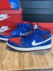 Nike Air Jordan 1 Retro Mid Detroit Pistons Shoes 554724-407 Men's Size 10.5 - Picture 1 of 13