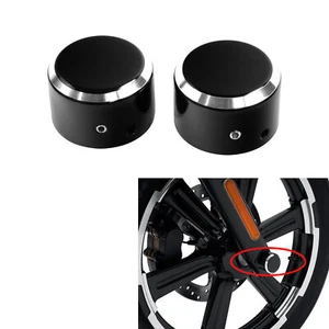 Front Axle Cap Nut Covers Fit For Harley Touring Road Glide Softail Sportster - Picture 1 of 9