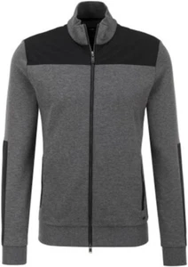 Hugo Boss Men Cotton Zip Through Jacket, Gray/Black, Small - Picture 1 of 2