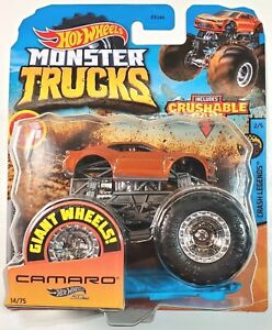 2020 Hot Wheels Monster Trucks Orange Chevy Camaro Crush Legends Car