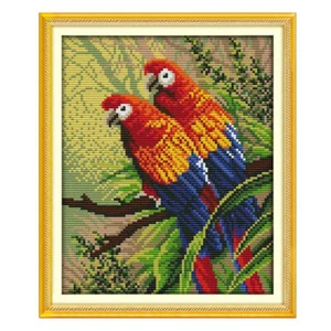 Two Parrot Animal Series Handmade Cross Stitch Kit Embroidery Home Embroidery - Picture 1 of 11