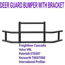 Black Front Deer Guard Bumper with Bracket for Freightliner Cascadia 2008-2023