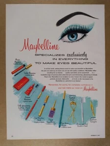 1960 Maybelline Eye Make-up Mascara Tools vintage print Ad - Picture 1 of 1