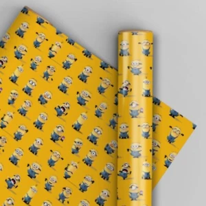 Birthday Wrapping Paper | Despicable Me Minions | 2m Roll Wrap | Kids Gift Wrap - Picture 1 of 4