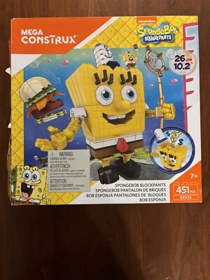 Mega Construx SpongeBob Blockpants SquarePants DPH70 NEW Sealed Bags Open Box - Image 1 of 4