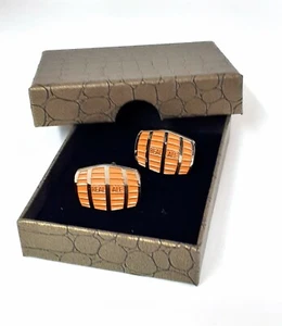 REAL ALE BARREL beer drink Cufflinks, Novelty in Gift Box. Mens Ref 11-08 - Picture 1 of 2