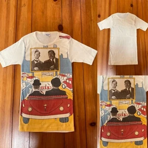Vintage 70s Nostalgic Laurel & Hardy Nothing But Trouble Tee / T-shirt / Shirt - Picture 1 of 9