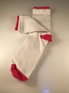 GYMBOREE~White Pink Ruffle Socks Size 8 & Up EUC - Picture 1 of 4